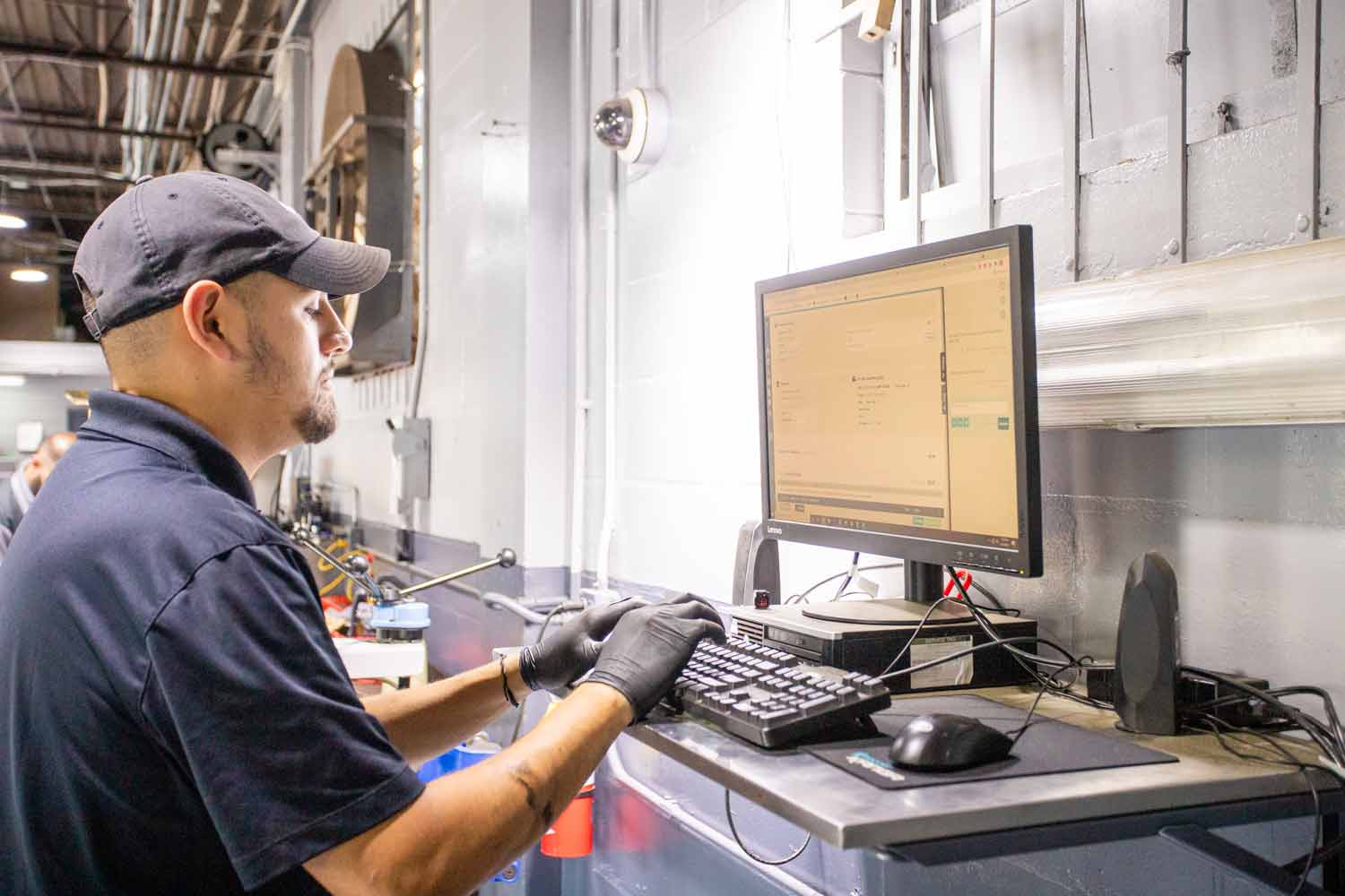 A tech uses the native parts catalog